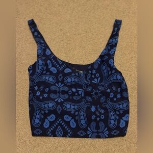 OFFLINE by Aerie Paisley Blue Tank Top | Built In Bra | Size S